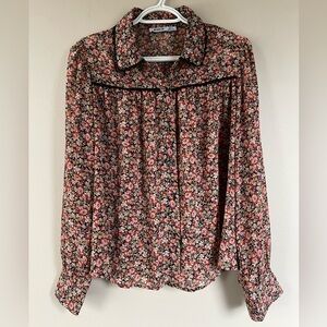 Devoted Floral Button Down Blouse